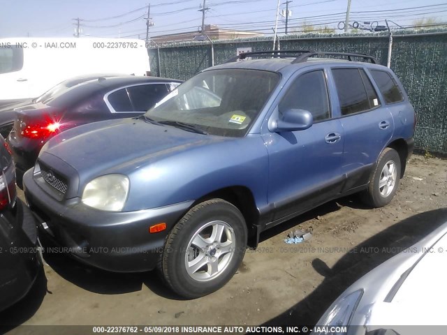 KM8SC13D62U332374 - 2002 HYUNDAI SANTA FE GLS/LX BLUE photo 2