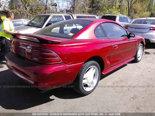 1FALP42T2RF191704 - 1994 FORD MUSTANG GT RED photo 4