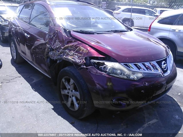 JN8AZ18U49W008446 - 2009 NISSAN MURANO S/SL MAROON photo 6