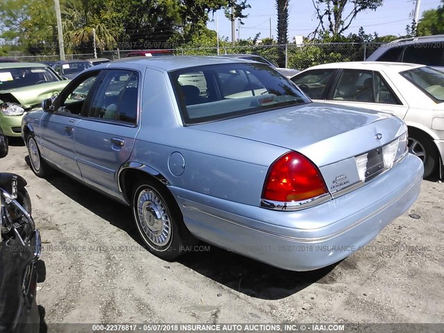 2FAFP73W2XX234575 - 1999 FORD CROWN VICTORIA  Light Blue photo 3