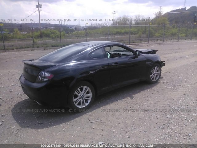 KMHHM66D28U291847 - 2008 HYUNDAI TIBURON GS BLACK photo 4