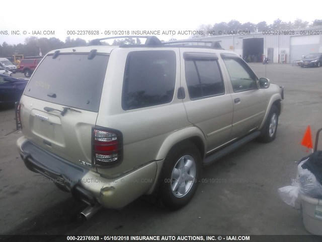 JN8DR09Y11W593015 - 2001 NISSAN PATHFINDER LE/SE/XE GOLD photo 4