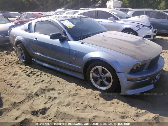 1ZVHT82H875321161 - 2007 FORD MUSTANG GT BLUE photo 1