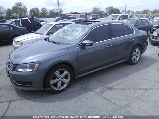 1VWBN7A38CC039740 - 2012 VOLKSWAGEN PASSAT SE GRAY photo 2