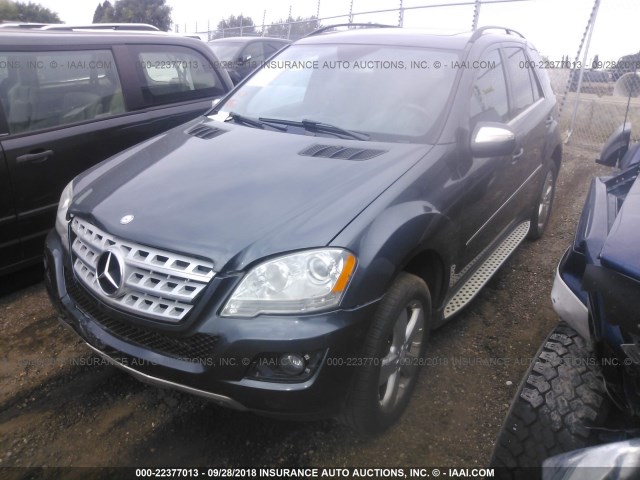 4JGBB8GB1AA557211 - 2010 MERCEDES-BENZ ML 350 4MATIC GRAY photo 2