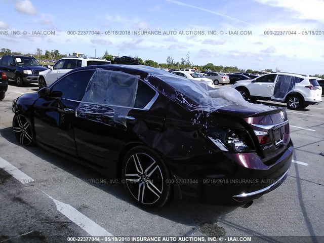 1HGCR2F59HA133560 - 2017 HONDA ACCORD SPORT BURGUNDY photo 3