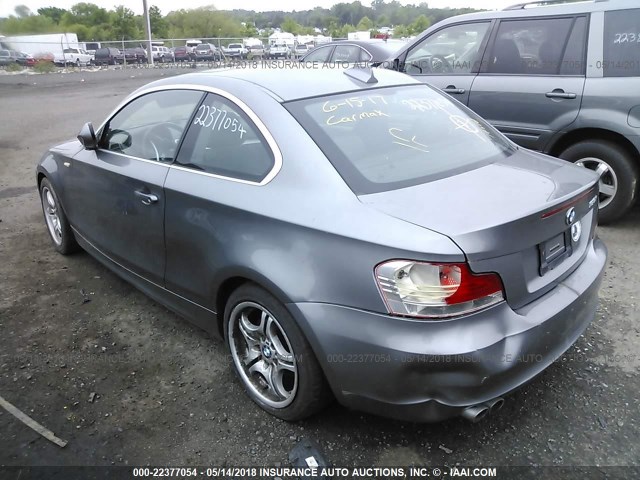 WBAUP7C57BVK78572 - 2011 BMW 128 I GRAY photo 3