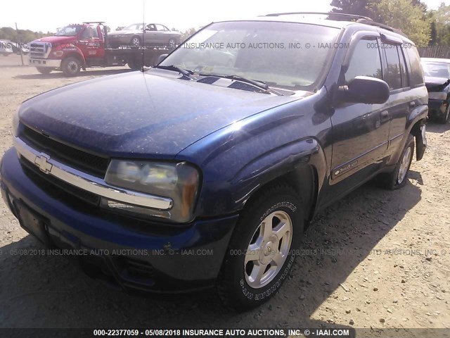 1GNDT13S222204244 - 2002 CHEVROLET TRAILBLAZER  BLUE photo 2