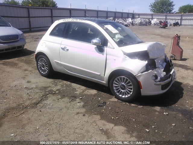 3C3CFFCR5CT102026 - 2012 FIAT 500 LOUNGE WHITE photo 1