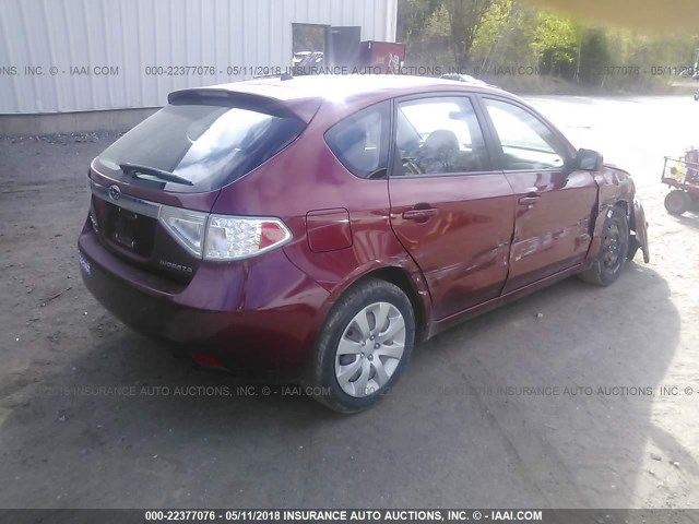 JF1GH6A61AG818493 - 2010 SUBARU IMPREZA 2.5I RED photo 4