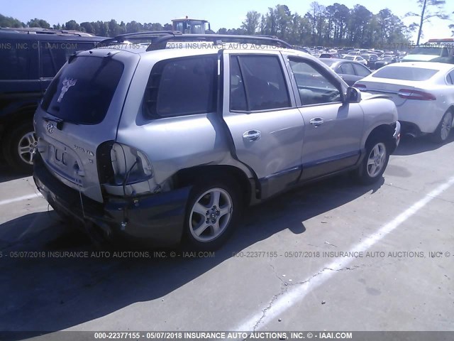 KM8SC13D72U193422 - 2002 HYUNDAI SANTA FE GLS/LX SILVER photo 4