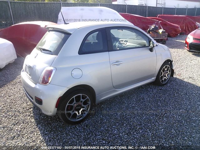 3C3CFFBR3CT200506 - 2012 FIAT 500 SPORT SILVER photo 4