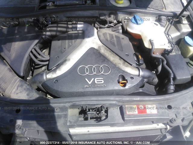 WAUCD64B34N104066 - 2004 AUDI A6 S-LINE QUATTRO SILVER photo 10