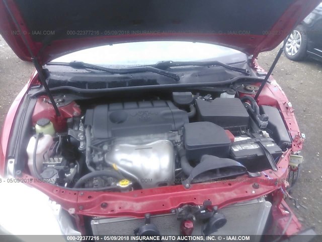 4T4BF3EK5AR080555 - 2010 TOYOTA CAMRY SE/LE/XLE RED photo 10