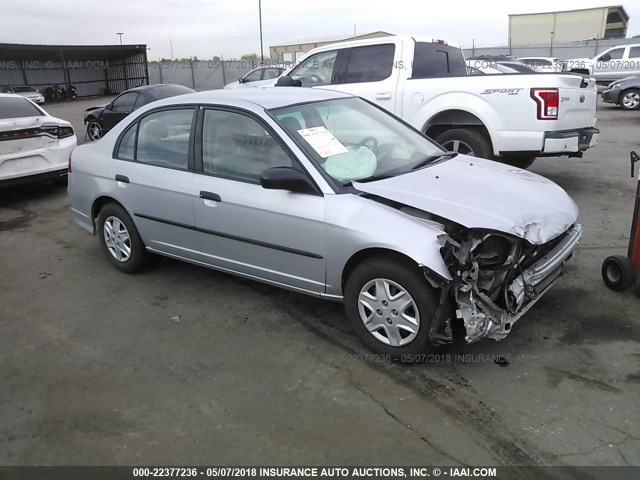 1HGES16365L028867 - 2005 HONDA CIVIC DX VP SILVER photo 1