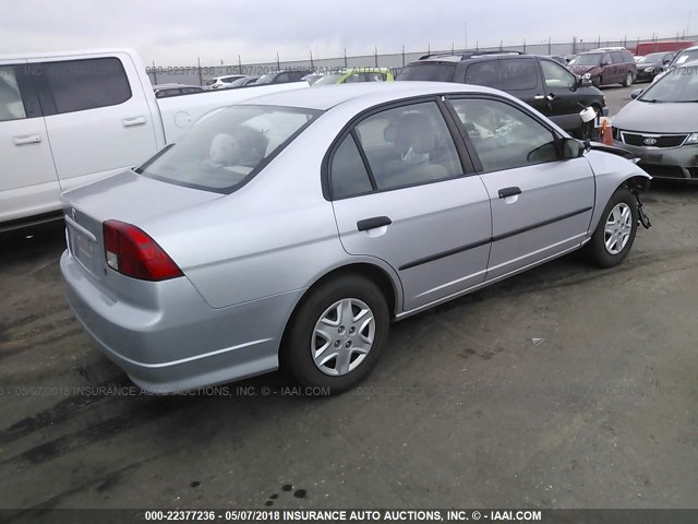 1HGES16365L028867 - 2005 HONDA CIVIC DX VP SILVER photo 4