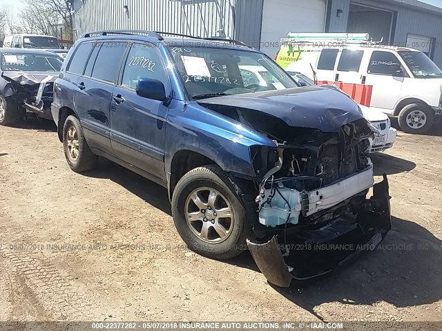 JTEEP21A950075612 - 2005 TOYOTA HIGHLANDER LIMITED BLUE photo 1