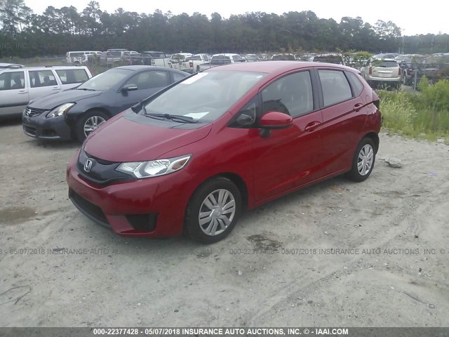 3HGGK5H58FM706436 - 2015 HONDA FIT LX RED photo 2