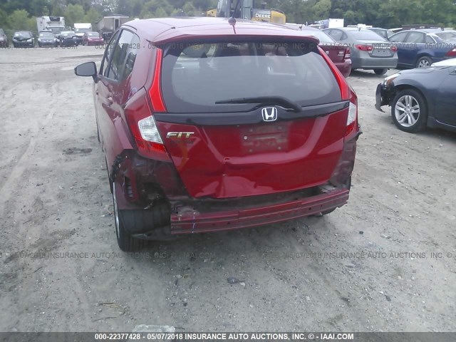 3HGGK5H58FM706436 - 2015 HONDA FIT LX RED photo 6