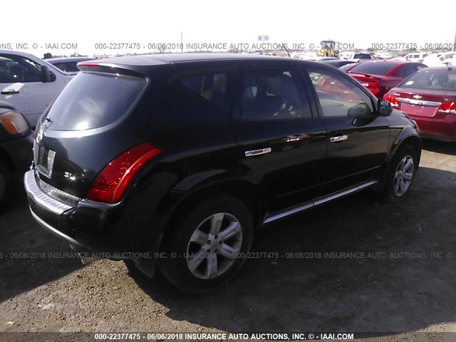 JN8AZ08T86W430488 - 2006 NISSAN MURANO SL/SE/S BLACK photo 4