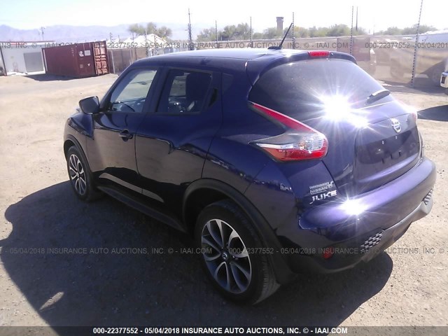 JN8AF5MR2HT700884 - 2017 NISSAN JUKE S/SV/SL/NISMO Dark Blue photo 3