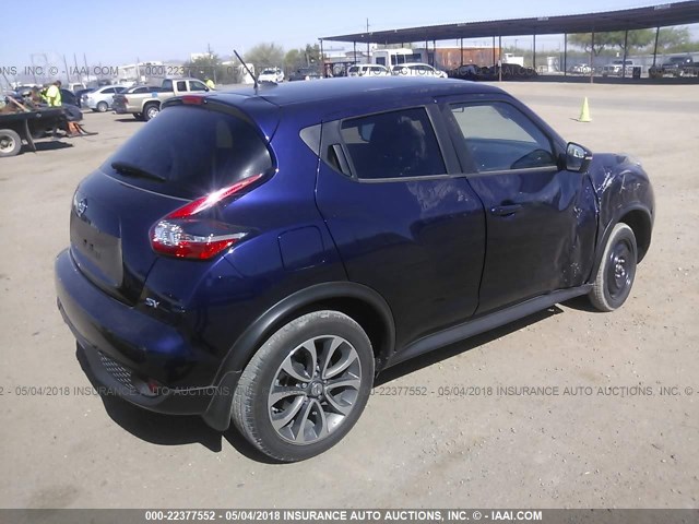 JN8AF5MR2HT700884 - 2017 NISSAN JUKE S/SV/SL/NISMO Dark Blue photo 4