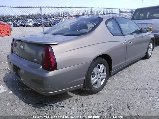 2G1WJ15K379131634 - 2007 CHEVROLET MONTE CARLO LS ოქროსფერი ფოტო 4