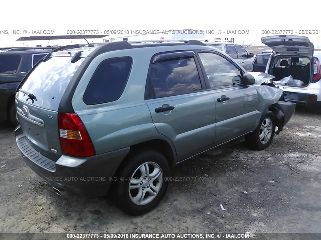 KNDJF723X77324934 - 2007 KIA SPORTAGE EX/LX GREEN photo 4