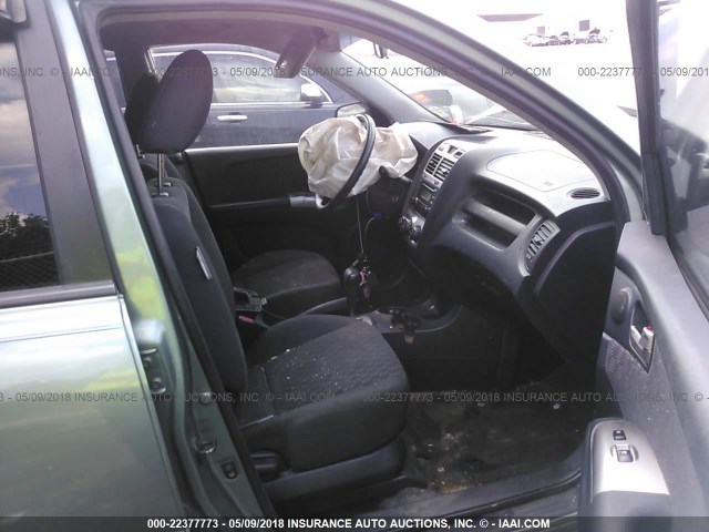 KNDJF723X77324934 - 2007 KIA SPORTAGE EX/LX GREEN photo 5