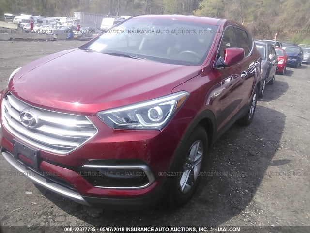 5XYZTDLB1HG402683 - 2017 HYUNDAI SANTA FE SPORT  RED photo 2