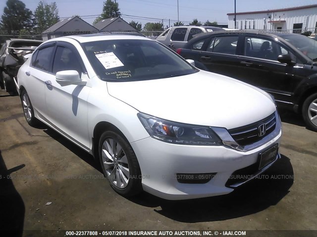 1HGCR3F85EA024329 - 2014 HONDA ACCORD EXL WHITE photo 1