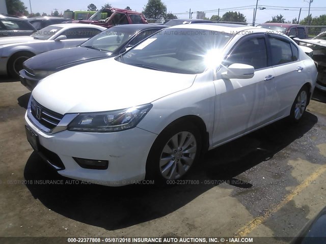 1HGCR3F85EA024329 - 2014 HONDA ACCORD EXL WHITE photo 2