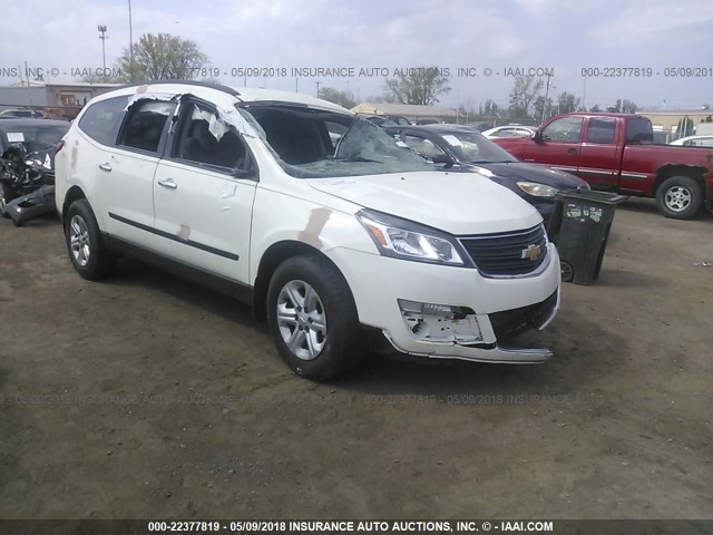 1GNKRFED0DJ122975 - 2013 CHEVROLET TRAVERSE LS WHITE photo 1