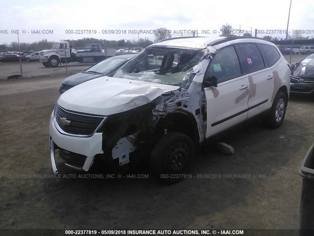 1GNKRFED0DJ122975 - 2013 CHEVROLET TRAVERSE LS WHITE photo 2