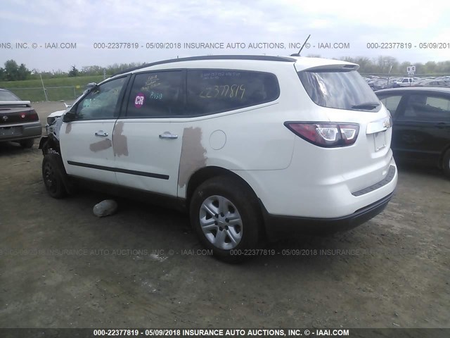 1GNKRFED0DJ122975 - 2013 CHEVROLET TRAVERSE LS WHITE photo 3