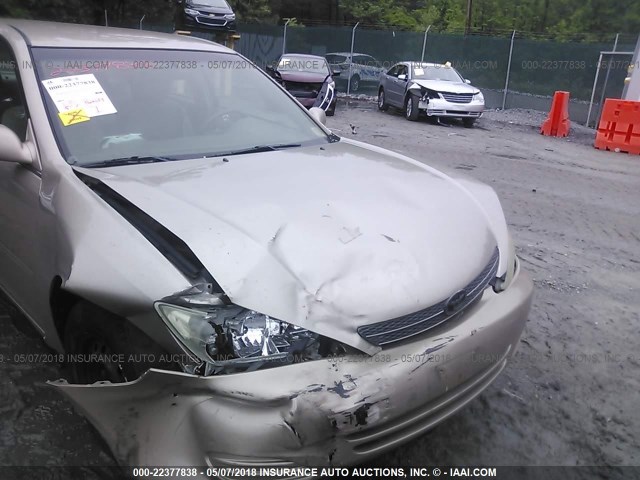 4T1BE32K93U243583 - 2003 TOYOTA CAMRY LE/XLE/SE GOLD photo 6