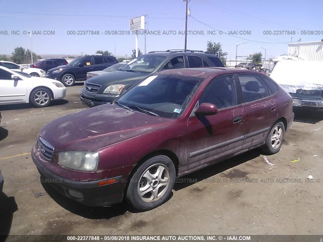 KMHDN55D62U035502 - 2002 HYUNDAI ELANTRA GLS/GT RED photo 2