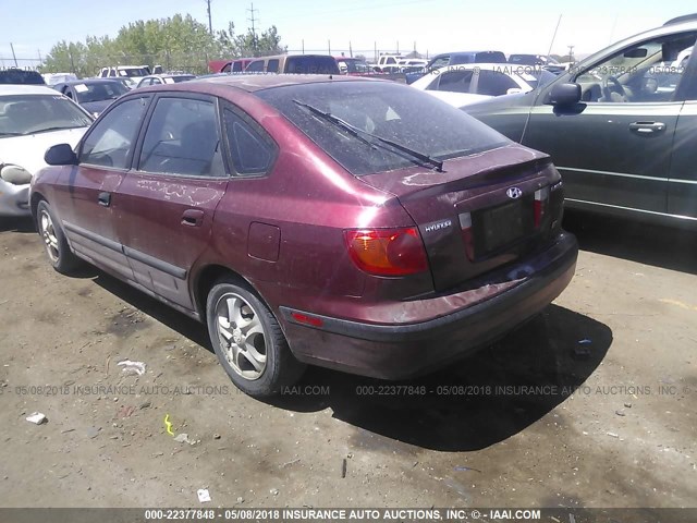 KMHDN55D62U035502 - 2002 HYUNDAI ELANTRA GLS/GT RED photo 3