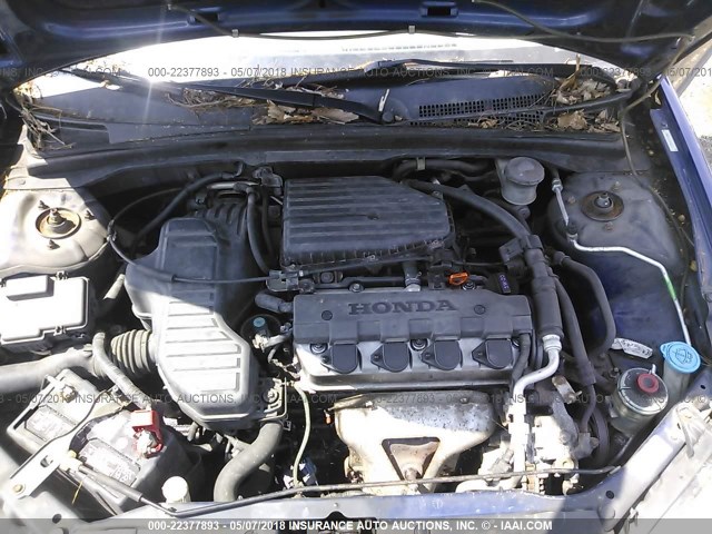 2HGES16364H622712 - 2004 HONDA CIVIC DX VP BLUE photo 10