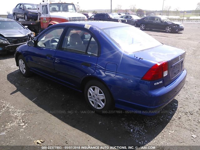 2HGES16364H622712 - 2004 HONDA CIVIC DX VP BLUE photo 3