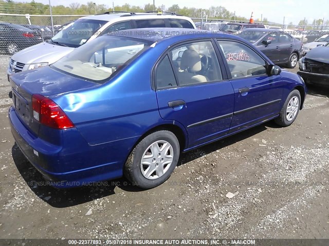 2HGES16364H622712 - 2004 HONDA CIVIC DX VP BLUE photo 4