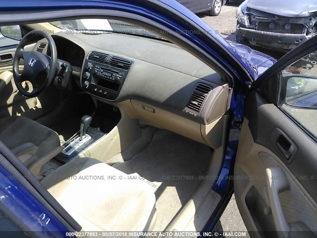 2HGES16364H622712 - 2004 HONDA CIVIC DX VP BLUE photo 5