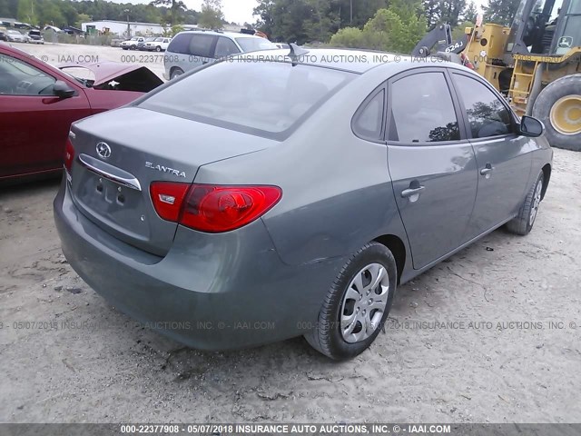 KMHDU4AD2AU860504 - 2010 HYUNDAI ELANTRA BLUE/GLS/SE GRAY photo 4