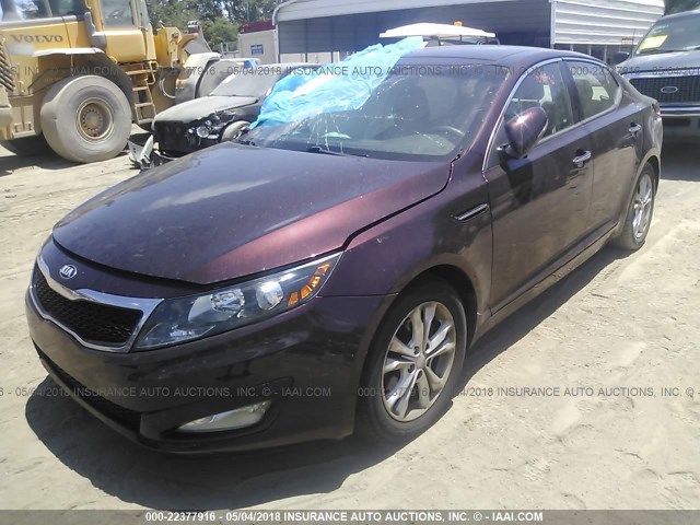 5XXGN4A70DG255545 - 2013 KIA OPTIMA EX MAROON photo 2