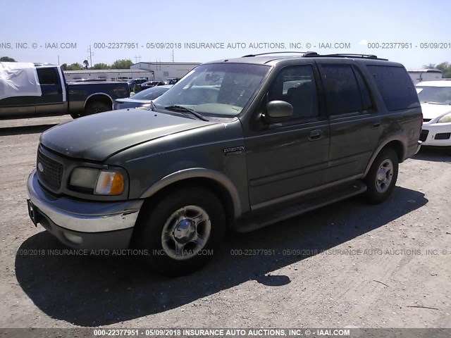 1FMEU17L71LB33429 - 2001 FORD EXPEDITION EDDIE BAUER GREEN photo 2