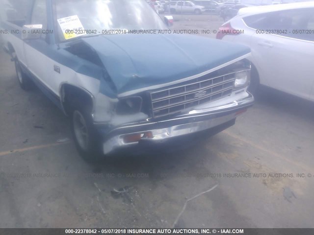 1GCCS14RXJ2191289 - 1988 CHEVROLET S TRUCK S10 BLUE photo 6