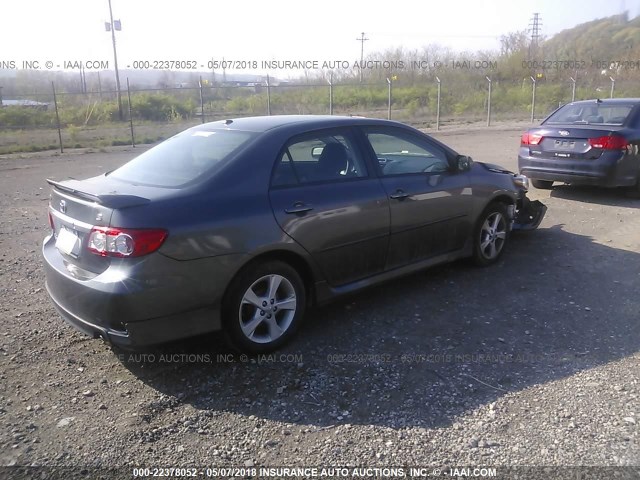 2T1BU4EE5CC768057 - 2012 TOYOTA COROLLA S/LE GRAY photo 4