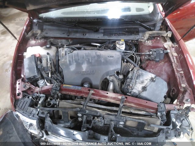 1G4HR54K34U238159 - 2004 BUICK LESABRE LIMITED RED photo 10