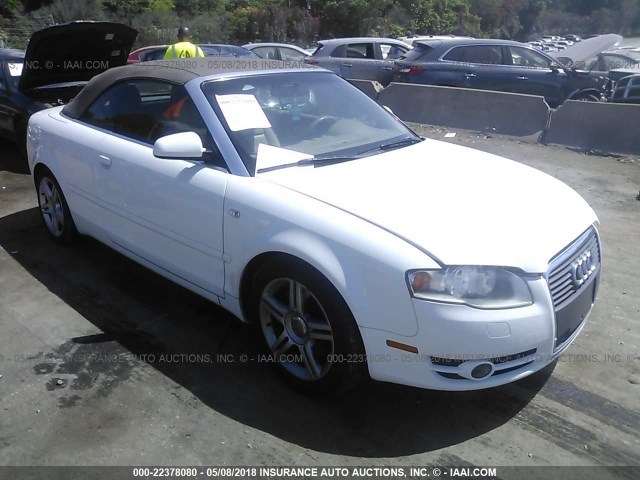 WAUAF48H87K025986 - 2007 AUDI A4 2.0T CABRIOLET WHITE photo 1