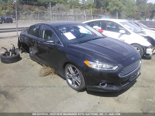 3FA6P0D90DR316086 - 2013 FORD FUSION TITANIUM BLACK photo 1